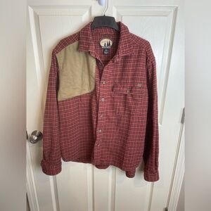 Woolrich Sportsman Red and Tan Plaid Cotton Flannel Shirt XL